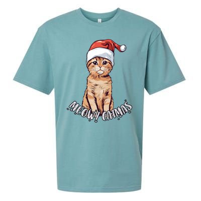 Meowy Catmas Cute Ginger Kitten Santa Hat Merry Christmas Meaningful Gift Sueded Cloud Jersey T-Shirt