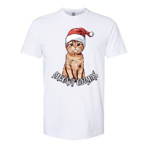 Meowy Catmas Cute Ginger Kitten Santa Hat Merry Christmas Meaningful Gift Softstyle CVC T-Shirt