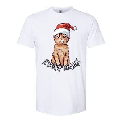 Meowy Catmas Cute Ginger Kitten Santa Hat Merry Christmas Meaningful Gift Softstyle CVC T-Shirt