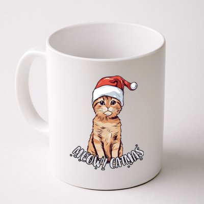 Meowy Catmas Cute Ginger Kitten Santa Hat Merry Christmas Meaningful Gift Coffee Mug