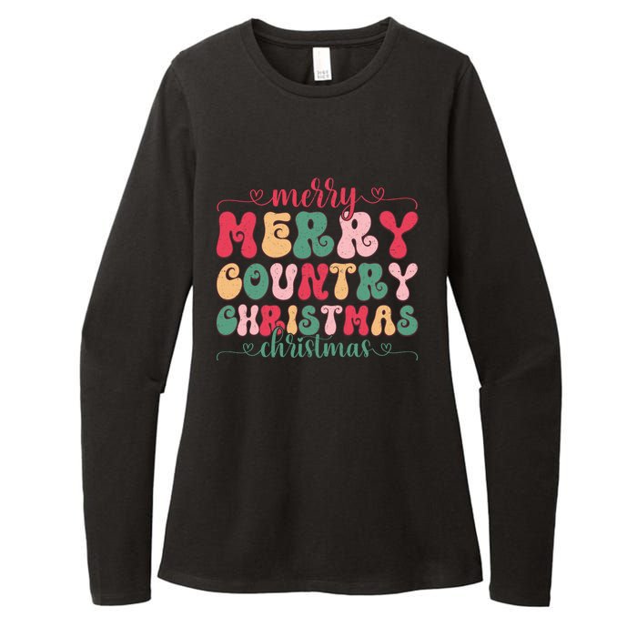 Merry Country Christmas Graphic Womens CVC Long Sleeve Shirt