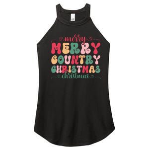 Merry Country Christmas Graphic Women's Perfect Tri Rocker Tank