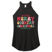 Merry Country Christmas Graphic Women's Perfect Tri Rocker Tank