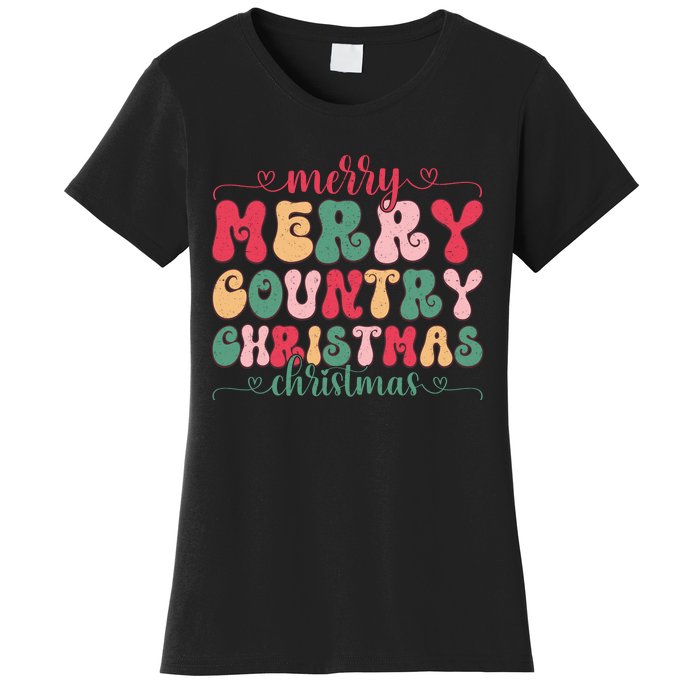 Merry Country Christmas Graphic Women's T-Shirt