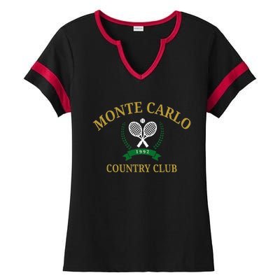 Monte Carlo Country Club Vintage Tennis Aesthetic Ladies Halftime Notch Neck Tee