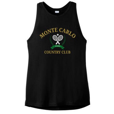 Monte Carlo Country Club Vintage Tennis Aesthetic Ladies PosiCharge Tri-Blend Wicking Tank