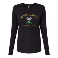 Monte Carlo Country Club Vintage Tennis Aesthetic Womens Cotton Relaxed Long Sleeve T-Shirt