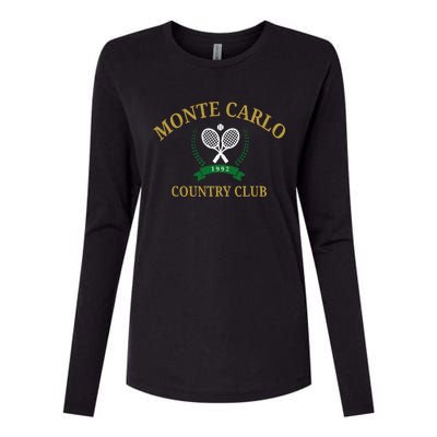 Monte Carlo Country Club Vintage Tennis Aesthetic Womens Cotton Relaxed Long Sleeve T-Shirt