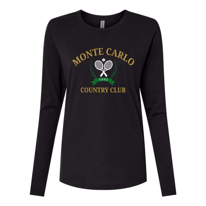 Monte Carlo Country Club Vintage Tennis Aesthetic Womens Cotton Relaxed Long Sleeve T-Shirt