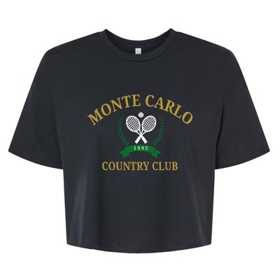 Monte Carlo Country Club Vintage Tennis Aesthetic Bella+Canvas Jersey Crop Tee