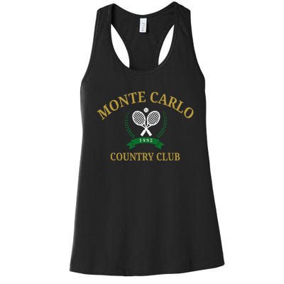 Monte Carlo Country Club Vintage Tennis Aesthetic Women's Racerback Tank