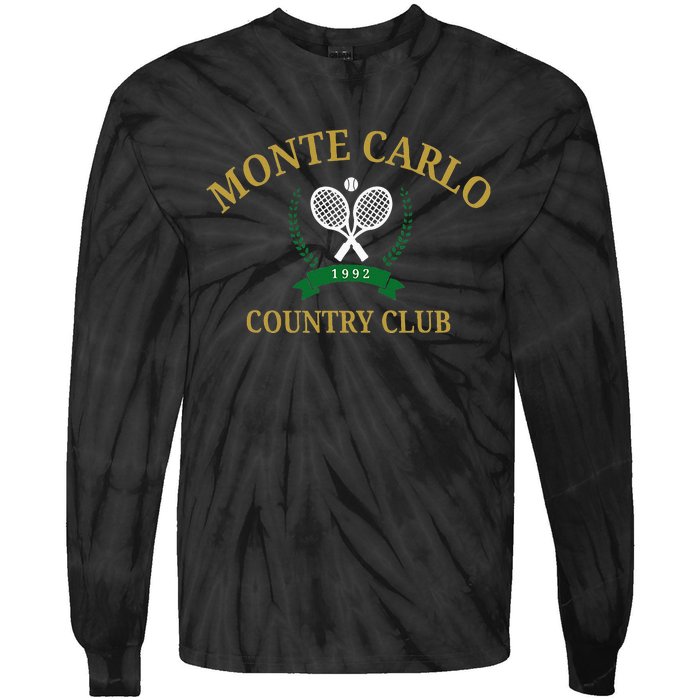 Monte Carlo Country Club Vintage Tennis Aesthetic Tie-Dye Long Sleeve Shirt