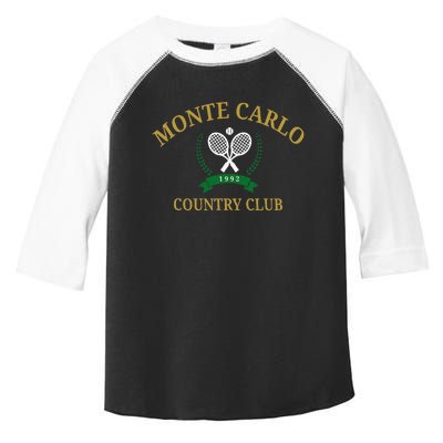 Monte Carlo Country Club Vintage Tennis Aesthetic Toddler Fine Jersey T-Shirt