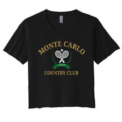 Monte Carlo Country Club Vintage Tennis Aesthetic Women's Crop Top Tee