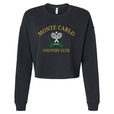 Monte Carlo Country Club Vintage Tennis Aesthetic Cropped Pullover Crew