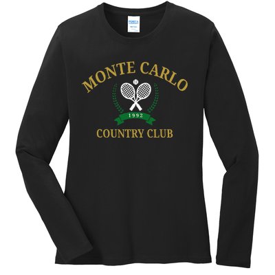 Monte Carlo Country Club Vintage Tennis Aesthetic Ladies Long Sleeve Shirt