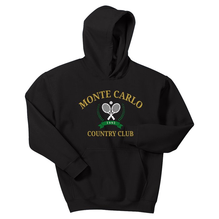 Monte Carlo Country Club Vintage Tennis Aesthetic Kids Hoodie