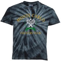 Monte Carlo Country Club Vintage Tennis Aesthetic Kids Tie-Dye T-Shirt