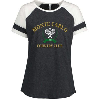 Monte Carlo Country Club Vintage Tennis Aesthetic Enza Ladies Jersey Colorblock Tee