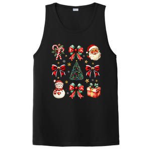 Merry Christmas Coquette Bows Girl Women Santa Claus Snowman PosiCharge Competitor Tank