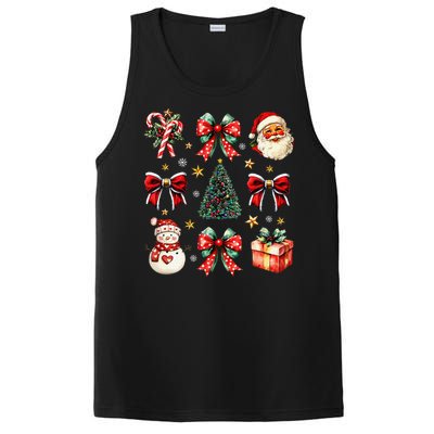 Merry Christmas Coquette Bows Girl Women Santa Claus Snowman PosiCharge Competitor Tank