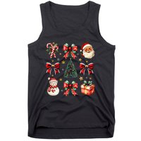 Merry Christmas Coquette Bows Girl Women Santa Claus Snowman Tank Top