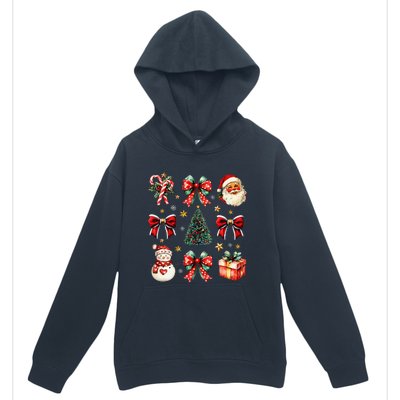 Merry Christmas Coquette Bows Girl Women Santa Claus Snowman Urban Pullover Hoodie