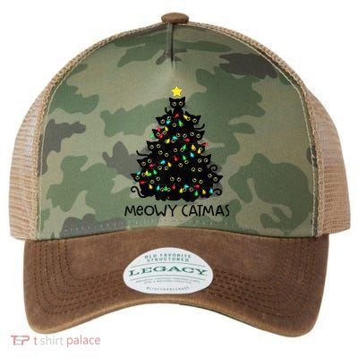 Merry Catmas Cat Christmas Tree Kid Girls Boy Meowy Catmas Legacy Tie Dye Trucker Hat