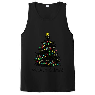 Merry Catmas Cat Christmas Tree Kid Girls Boy Meowy Catmas PosiCharge Competitor Tank