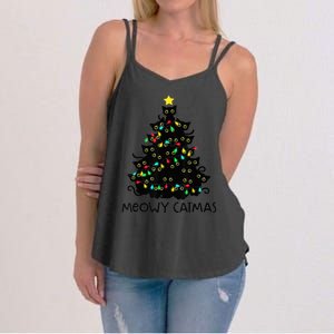 Merry Catmas Cat Christmas Tree Kid Girls Boy Meowy Catmas Women's Strappy Tank