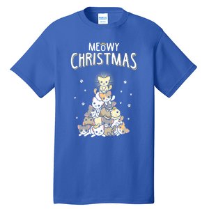 Meowy Christmas Cute Cat Lover Gift Tall T-Shirt