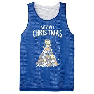 Meowy Christmas Cute Cat Lover Gift Mesh Reversible Basketball Jersey Tank