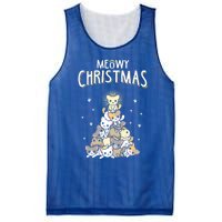 Meowy Christmas Cute Cat Lover Gift Mesh Reversible Basketball Jersey Tank