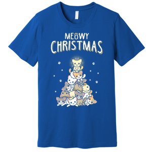 Meowy Christmas Cute Cat Lover Gift Premium T-Shirt