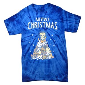 Meowy Christmas Cute Cat Lover Gift Tie-Dye T-Shirt