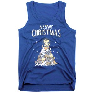 Meowy Christmas Cute Cat Lover Gift Tank Top