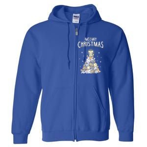 Meowy Christmas Cute Cat Lover Gift Full Zip Hoodie