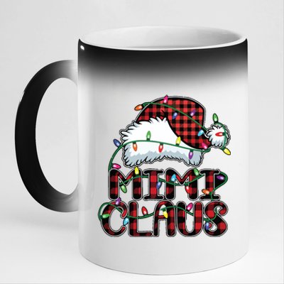 Mimi Claus Christmas Lights Pajama Family Matching 11oz Black Color Changing Mug