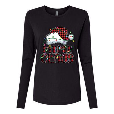 Mimi Claus Christmas Lights Pajama Family Matching Womens Cotton Relaxed Long Sleeve T-Shirt