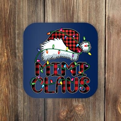 Mimi Claus Christmas Lights Pajama Family Matching Coaster