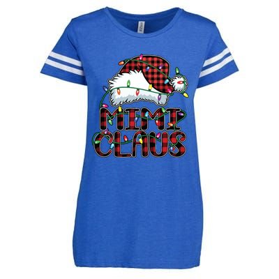 Mimi Claus Christmas Lights Pajama Family Matching Enza Ladies Jersey Football T-Shirt