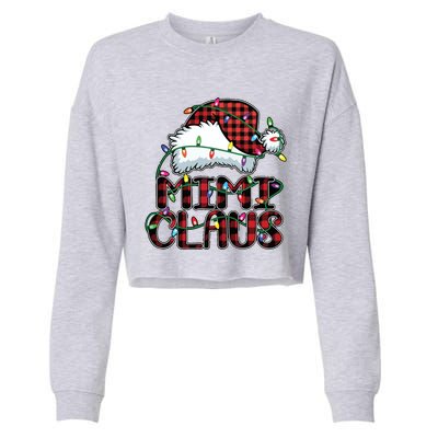 Mimi Claus Christmas Lights Pajama Family Matching Cropped Pullover Crew