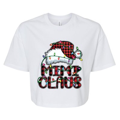 Mimi Claus Christmas Lights Pajama Family Matching Bella+Canvas Jersey Crop Tee