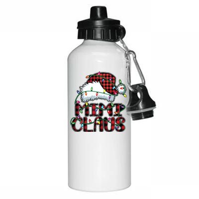 Mimi Claus Christmas Lights Pajama Family Matching Aluminum Water Bottle