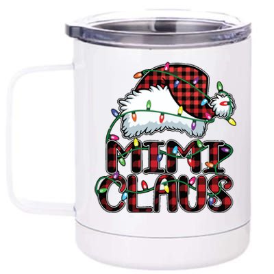 Mimi Claus Christmas Lights Pajama Family Matching 12 oz Stainless Steel Tumbler Cup