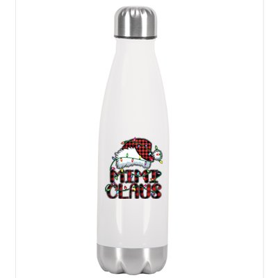 Mimi Claus Christmas Lights Pajama Family Matching Stainless Steel Insulated Water Bottle