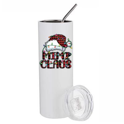 Mimi Claus Christmas Lights Pajama Family Matching Stainless Steel Tumbler