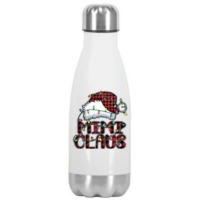 Mimi Claus Christmas Lights Pajama Family Matching Stainless Steel Insulated Water Bottle