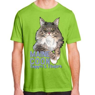 Maine Coon Cat Bigger & Fluffier Funny Adult ChromaSoft Performance T-Shirt