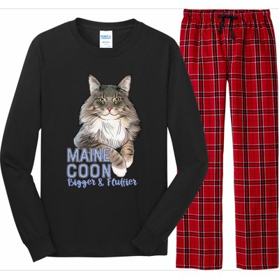 Maine Coon Cat Bigger & Fluffier Funny Long Sleeve Pajama Set